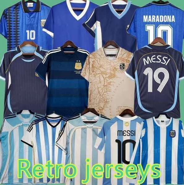 1978986998 ArgentinaS Retro Soccer jersey Maradona994996 2000 2001 2006 2010 Kempes Batistuta Riquelme HIGUAIN KUN AGUERO CANIGGIA AIMAR Football Shirts