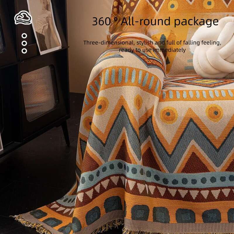 Premium Home Decor Luxury Bohemian Ethnic Style Multifunctional Soft Towel Blanket Bed Cover for Sofa Bedding Outdoor Picnic Living Room Bedroom Decor