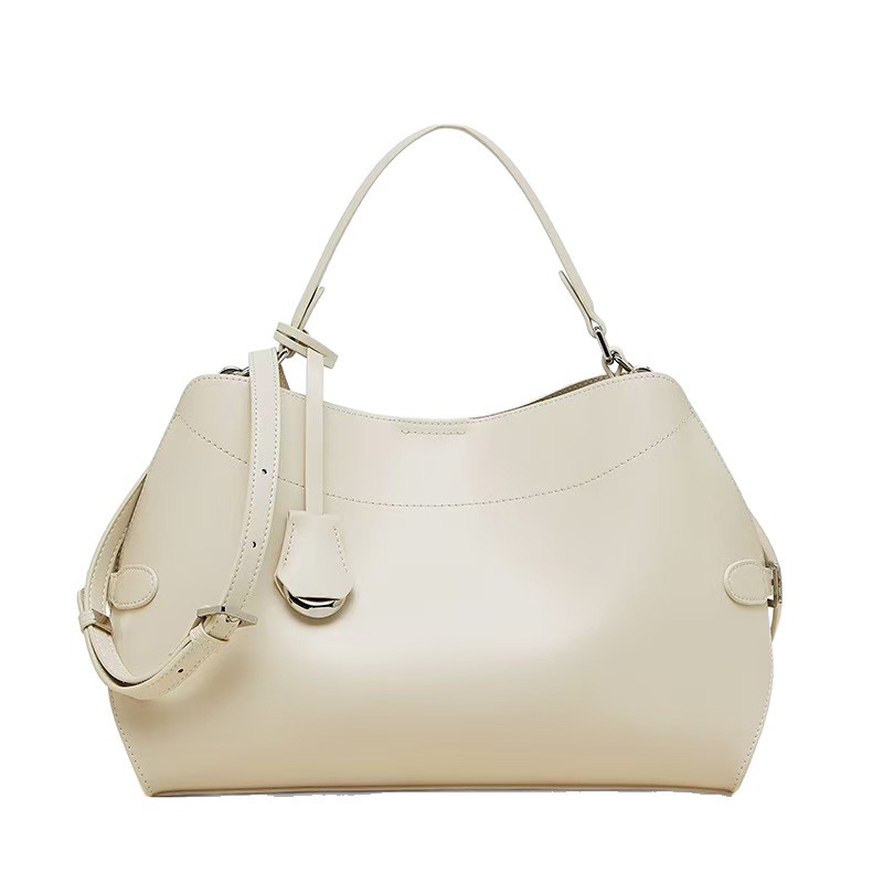 New ladies' computer handbag, new high-end women's niche handbag, large capacity women's handbag, leather shaped bag, water bucket bag