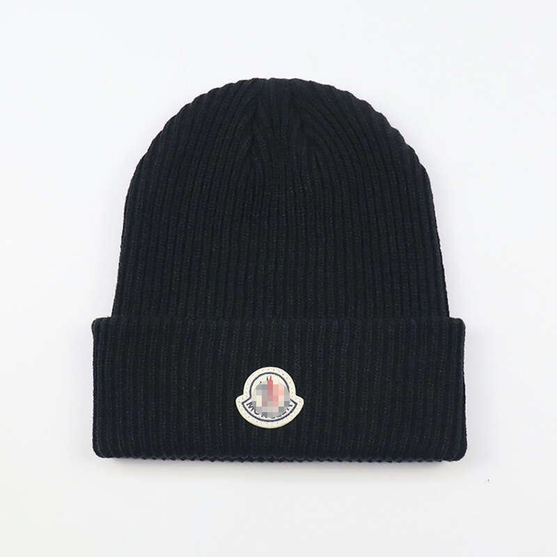 Thick Knit Beanie Hat with Logo Patch - Warm Winter Cap for Men & Women, Cozy Ribbed Design & Premium Quality
