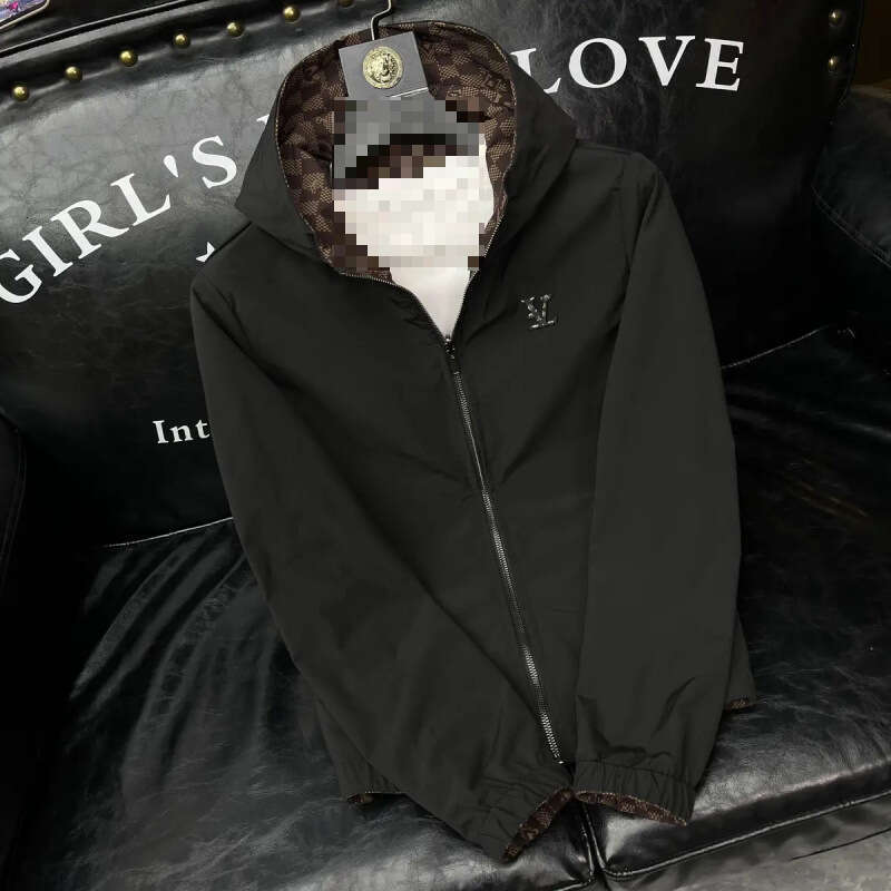 Spring and Autumn luxury Mens Double-sided Trend Popular Casual Contrast Hooded Jacket H251212