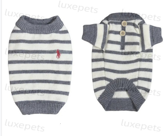 Designer Dogs Clothes Luxury Apparel Warm Soft Stripe Dog Sweater Winter Cats Sweaters Turtleneck Knitted Puppy Coats for Poodle French Bulldog aca54