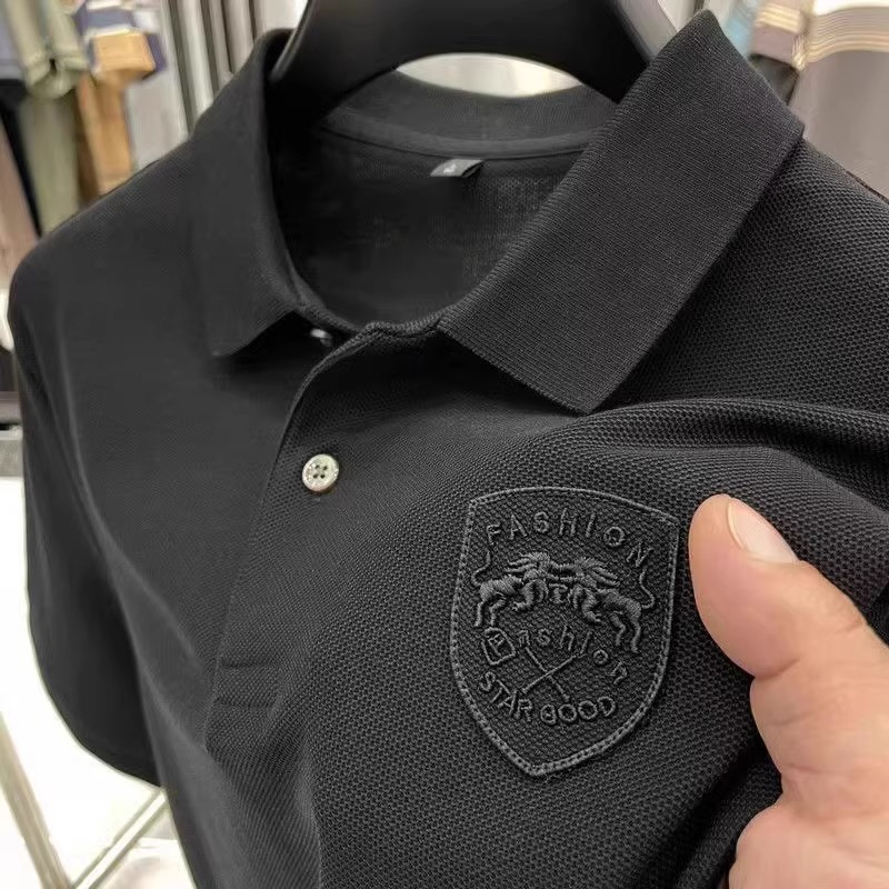 Luxury Brand Designer Clothes Guangzhou Thirteen Lines Mens Summer Short Sleeve Polo Shirt Half Sleeve T-Shirt Breathable Pique Cotton Embroidery Plus