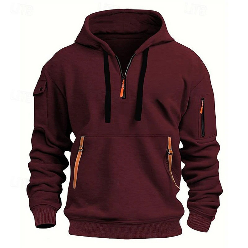 New Autumn Light Mature Casual Fleece Men's Pullover Long Sleeve Youth Trendy Hooded Sweatshirt