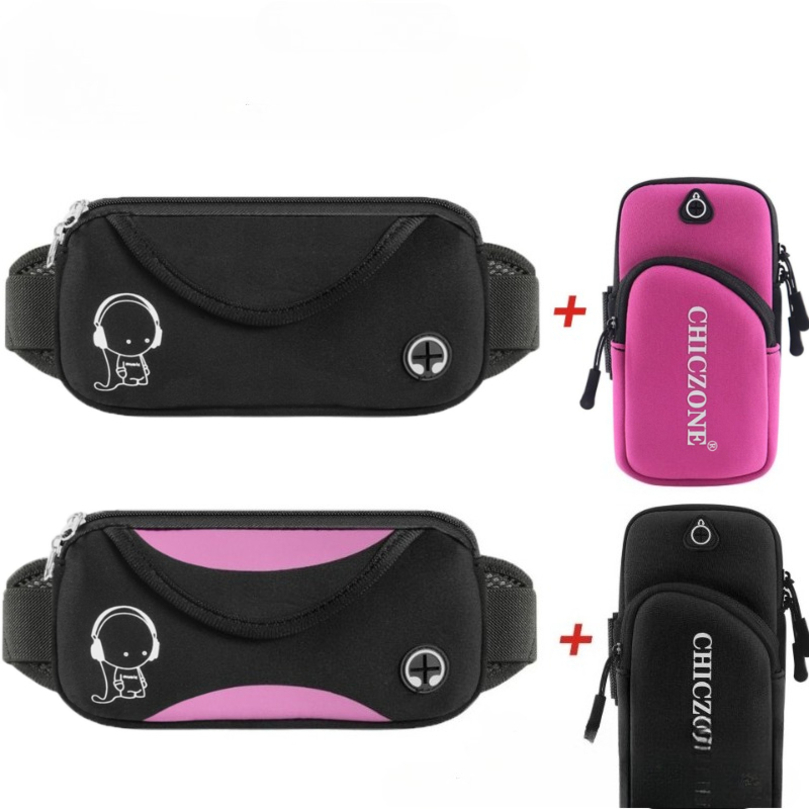 HAISSKY Outddor Running Bags Set Waist PackArmband Pouch Men Women Fitness Zipper Phones Earphones Keys Phone Storage Bag w251218