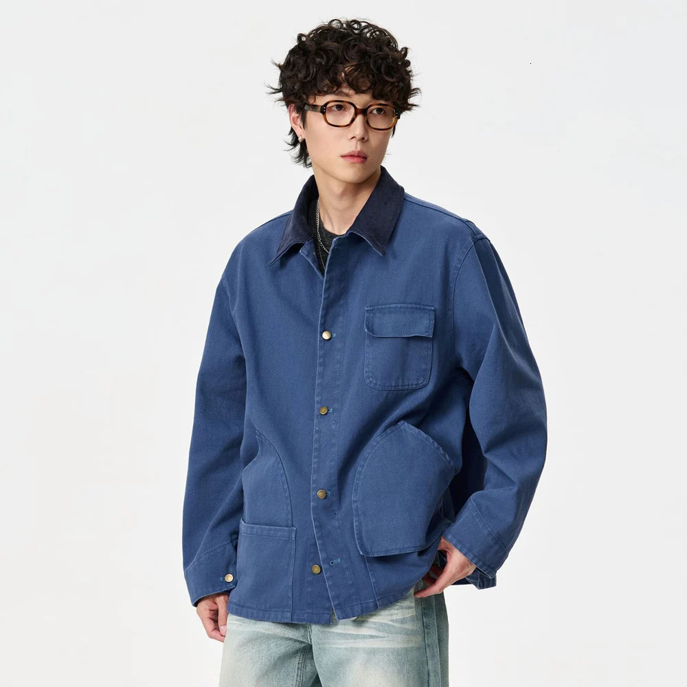 Pure Cotton Cargo Jacket Men Japanese Streetwear Fashion Vintage Loose Casual Spring Autumn Jacket Women Coat Outerwear 260114
