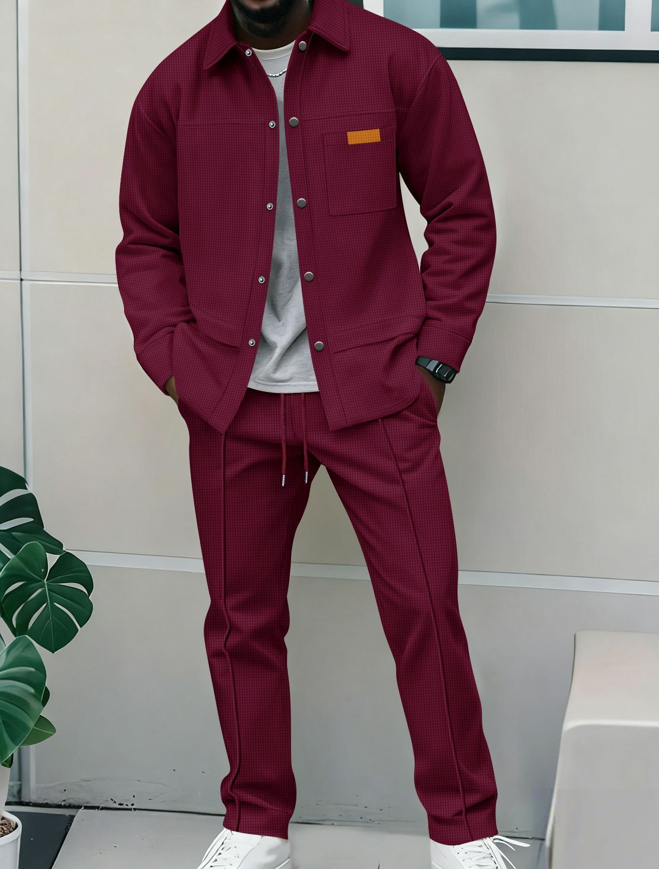 Y2k Bear Embroidery Two Piece Set Spring and Autumn Street Casual Long Sleeve Jacket Loose Long Leg Mens Trouser Set240813