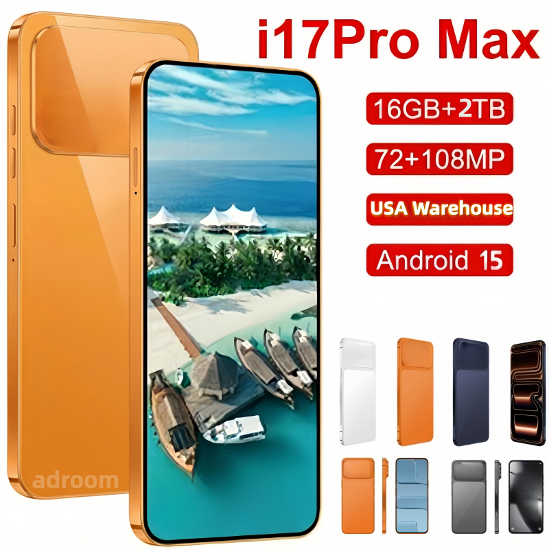 i16 i17 Pro Max 16+1TB Smartphone 6.9-inch Face Unlock LTE 5G Full Screen Cell Phones High-Definition Camera 48MP 108MP Dual SIM Card GPS Android Smartphones