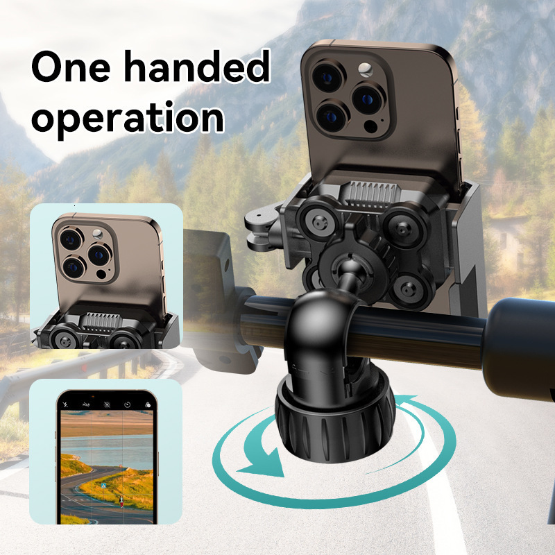 New Electric Vehicle Phone Holder Shock Absorption Motorcycle Bicycle Navigation Phone Mount Not Blocking Camera220620