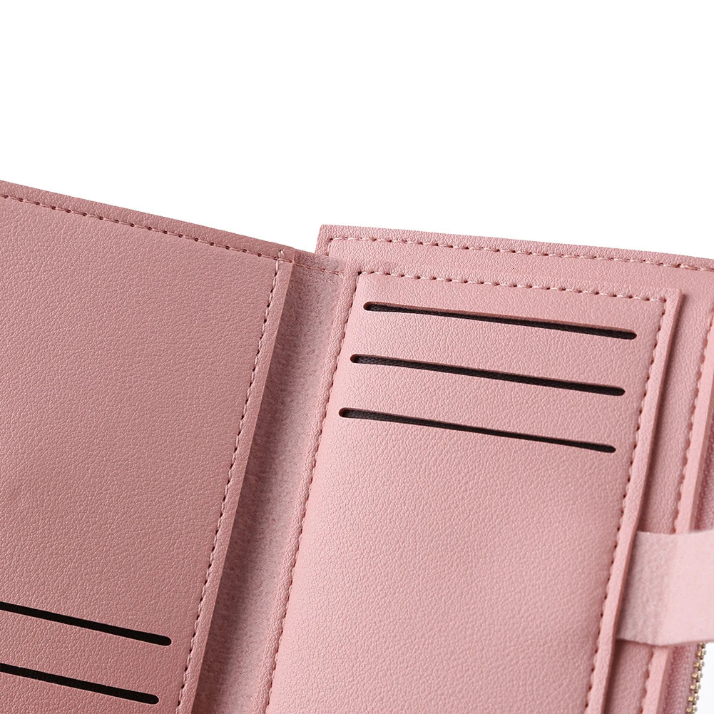 Women Fashion Credit Holder Leather Multi-slot Zipper Small Wallet Solid Color Card Case Ladies Casual Mini Coin Purse 260112 Y260206
