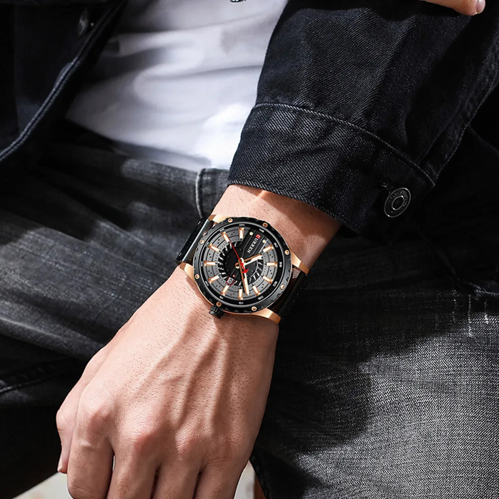 Calendar watch simple business Watches Fashion Leather Wristwatch Casual Quartz Mens Watch Chic Luminous hands Clock 260114