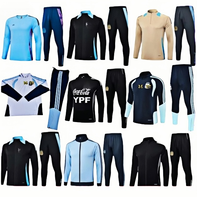 26 27 3 star Argentina tracksuit r Jerseys jacket Football Shirts MESSIS DI MARIALong sleeved half pulled Men Kids training suit tracksuits Kit sportswear555