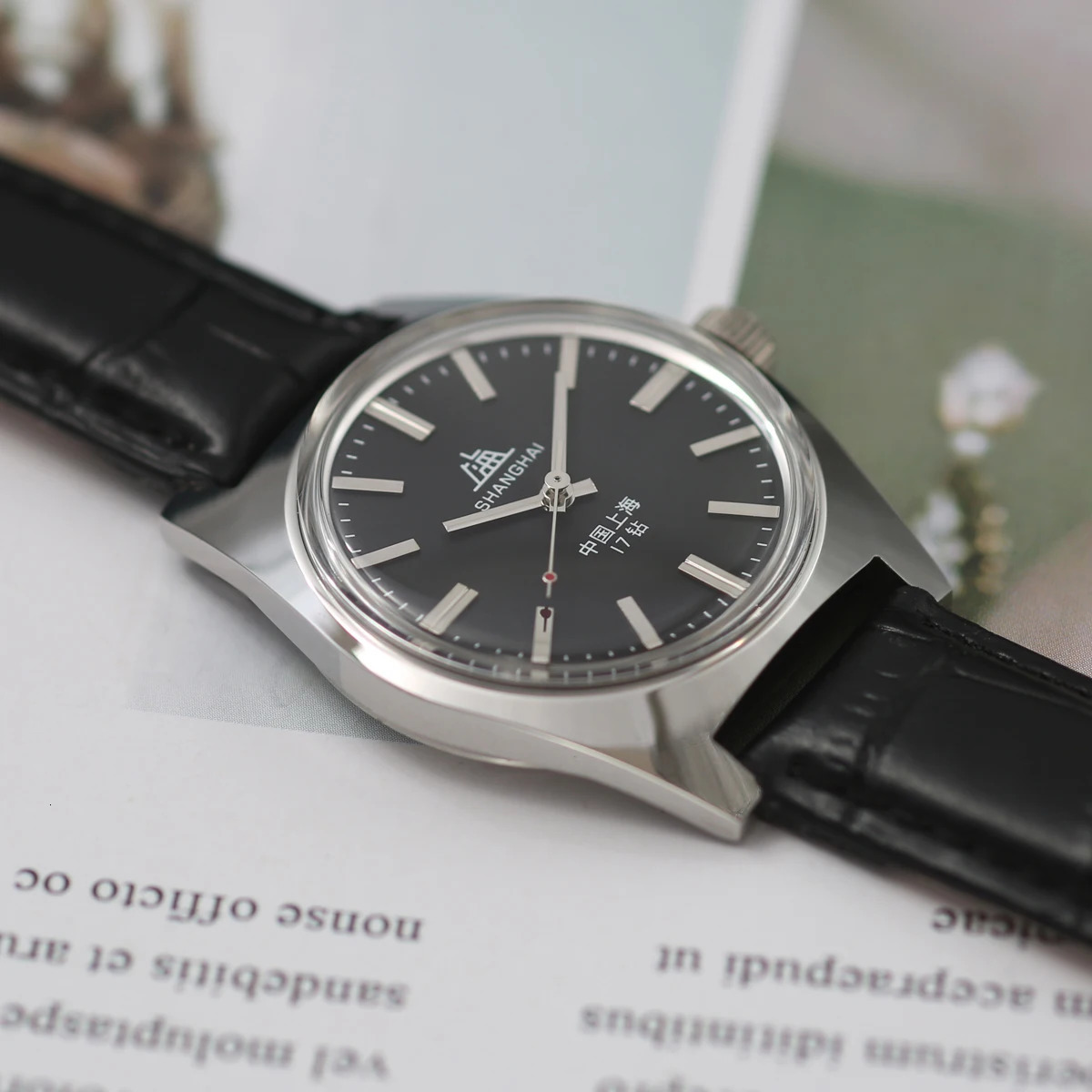 Shanghai 7120 Hand-Wind Mechanical Watch Men 36mm Retro Business Timepiece Classic Simple Look 260114