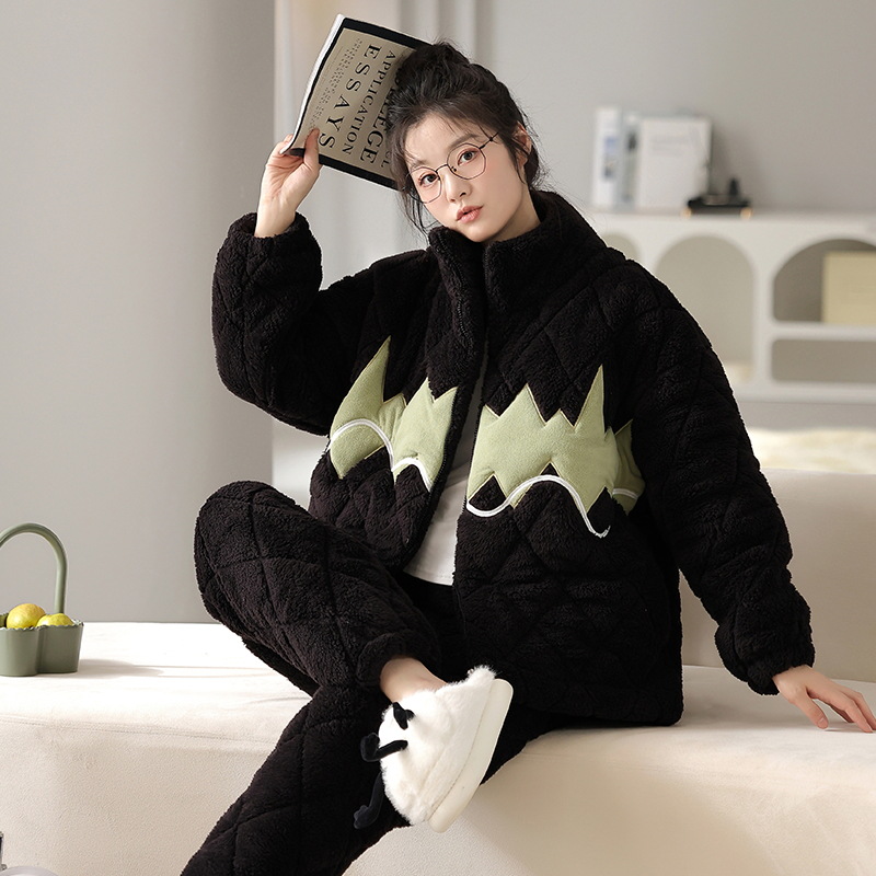 B1334-Eco-Friendly B632 Ladies' Cozy Nighttime Apparel Collection: Loose Fit Jammies with Button-Up FrontDesign