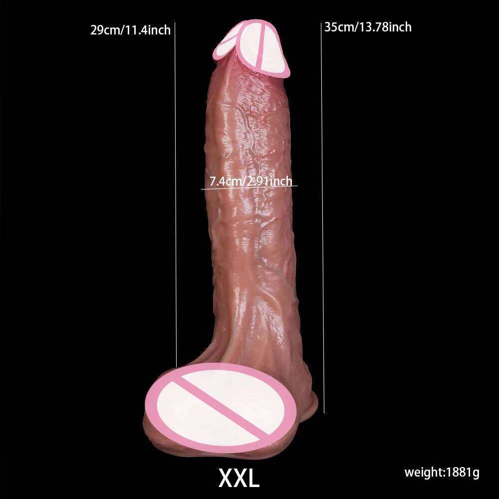 Realistic Skin Soft Thick Dildo Double Silicone Big Penis Woman Man Anal Sex Toy Suction Cup Dick Masturbators Cock Adult Games 26L0115