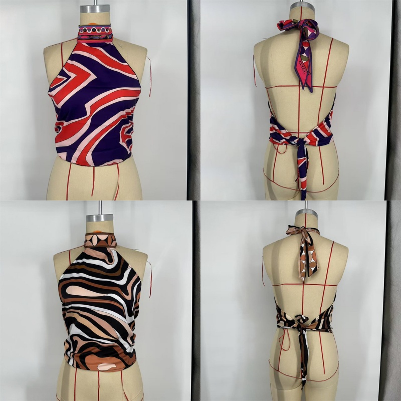 Women Luxury Bikini Top Sexy Backless Halter Swimwear Summer Beach Travel Elegant Vest Top