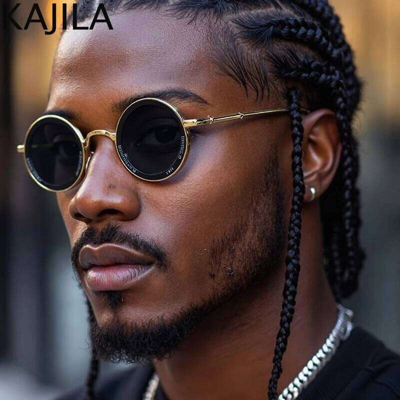 Valentine's Day Small Frame Round Steampunk Sunglasses Men 2026 Luxury Brand Retro Punk Sun Glasses For Male Classic Driving Eyewear 26W0115