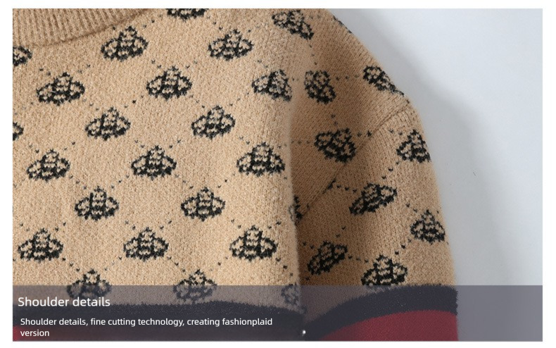 2026Luxury Brand Designer Clothes European Style Autumn Winter New Youth Jacquard Sweater Trendy Men's Comfortable Casual Base Knitwear Non-Pilli