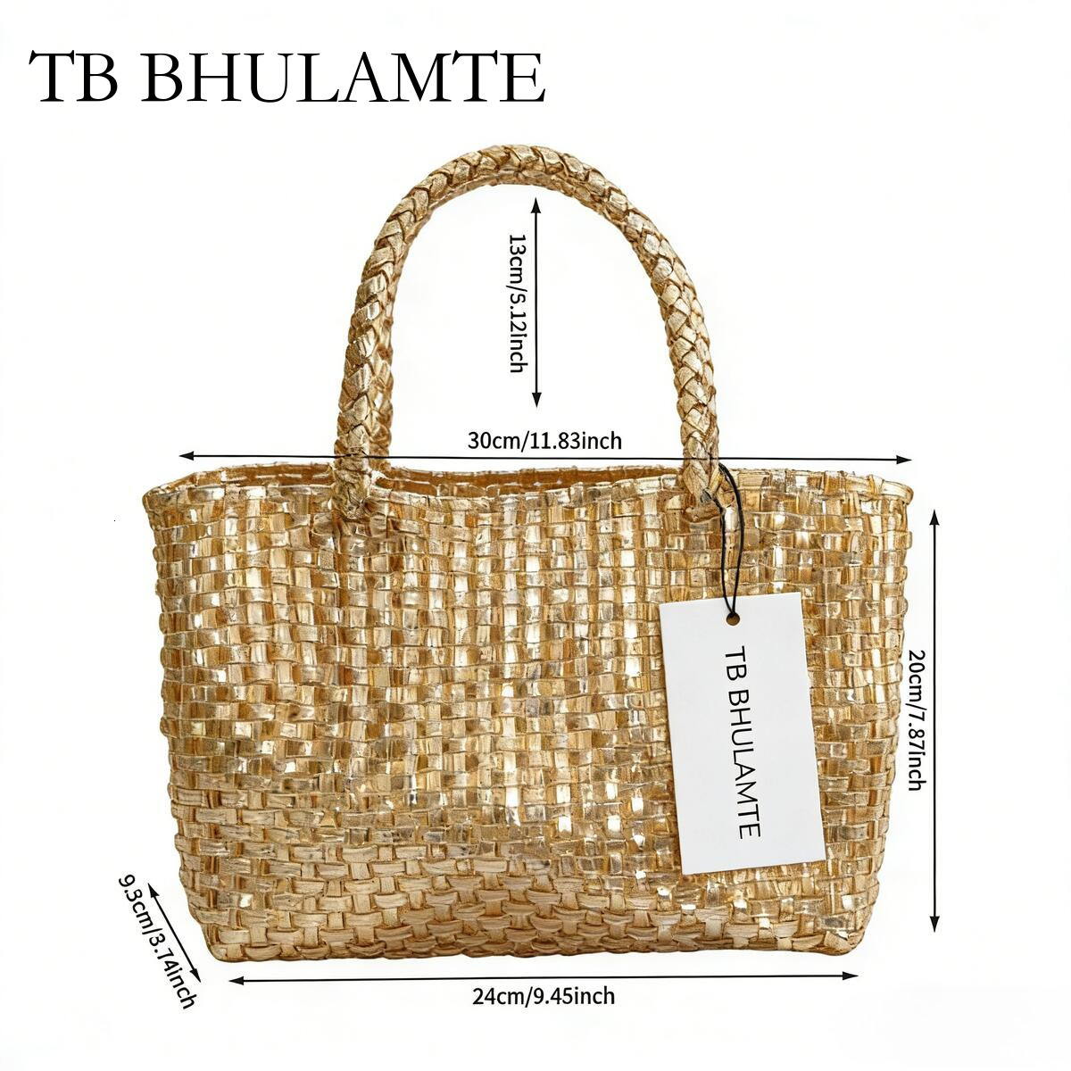 TB BHULAMTE Women's Tote Bag, Handbag, Handwoven Shoulder Bag, Fashionable Underarm Bag, Woven Handcrafted Work Commuter Bag, Ideal for Daily Cas