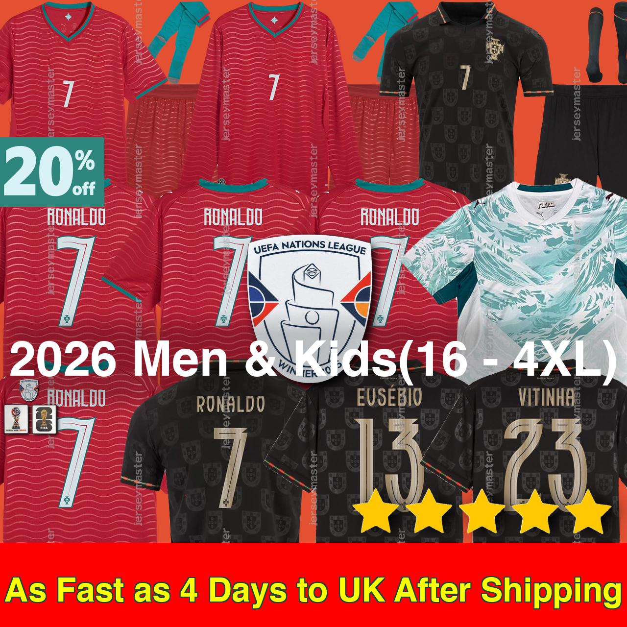 Portugal Jersey 2026 worldcup Featuring Top Players Like Ronaldo, Felix - Suitable for Fans of All Ages