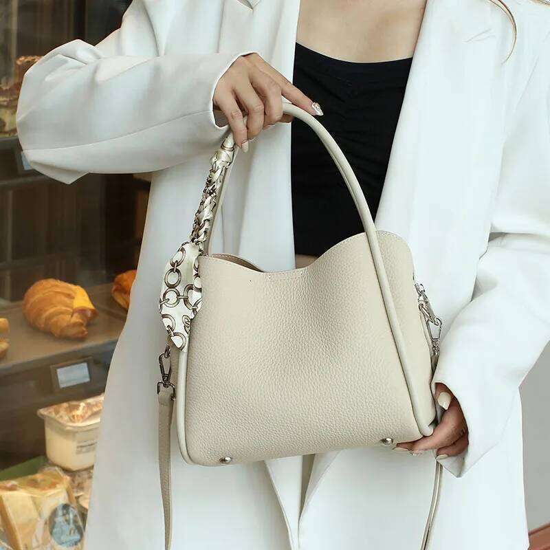 Luxury shoulder bag Hobo YANATARI women's genuine cowhide women's blue handbag new crossbody bag luxury handbag medium size SENYY