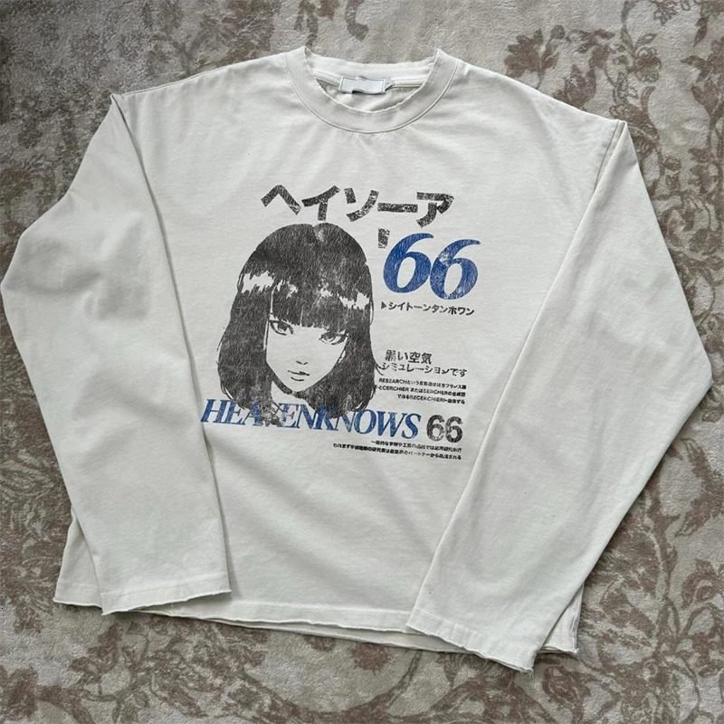 Men Cartoon Long Sleeved T-Shirts Harajuku Kawaii Tees Streetwear Loose Clothes Tops Cotton Mens Printed Tops Y2k Clothes 260114 - view 4