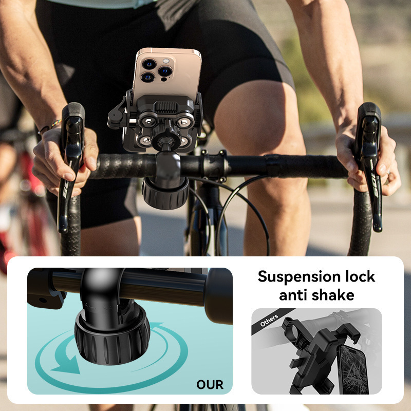 New Electric Vehicle Phone Holder Shock Absorption Motorcycle Bicycle Navigation Phone Mount Not Blocking Camera220620