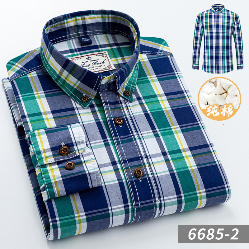 New Clothing Designed By Luxury Brand Designers For Men's Pure Cotton Checkered Long Sleeved Shirt Spring All Cotton Casual Shirt Korean Version 