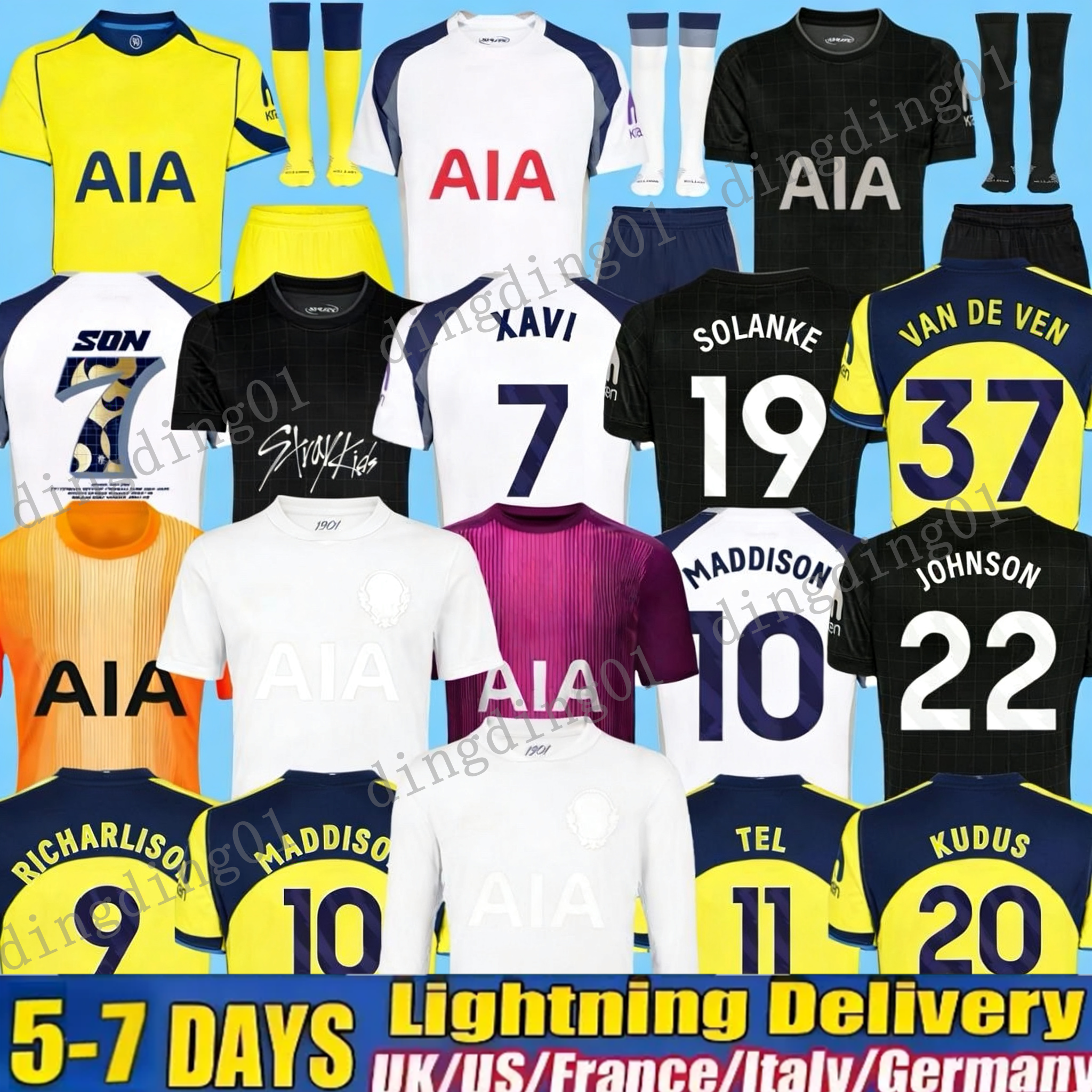 25 26 Fan version MADDISON SON WERNER Soccer Jerseys 2025 2026 KULUSEVSKI 2025 VELIZ VAN DE VEN Football kits shirts Men kids goalkeeper pre match Tottenham Jersey