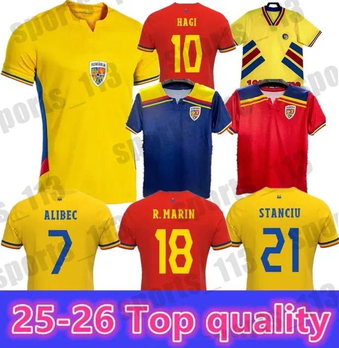25/26 Romania soccer jerseys 2025 2026 MARIN STANCIU OLARU CIALDAU MORUTAN DRAGUSIN TANASE home 94 00 Vintage Retro 1994 HAGI adult football
