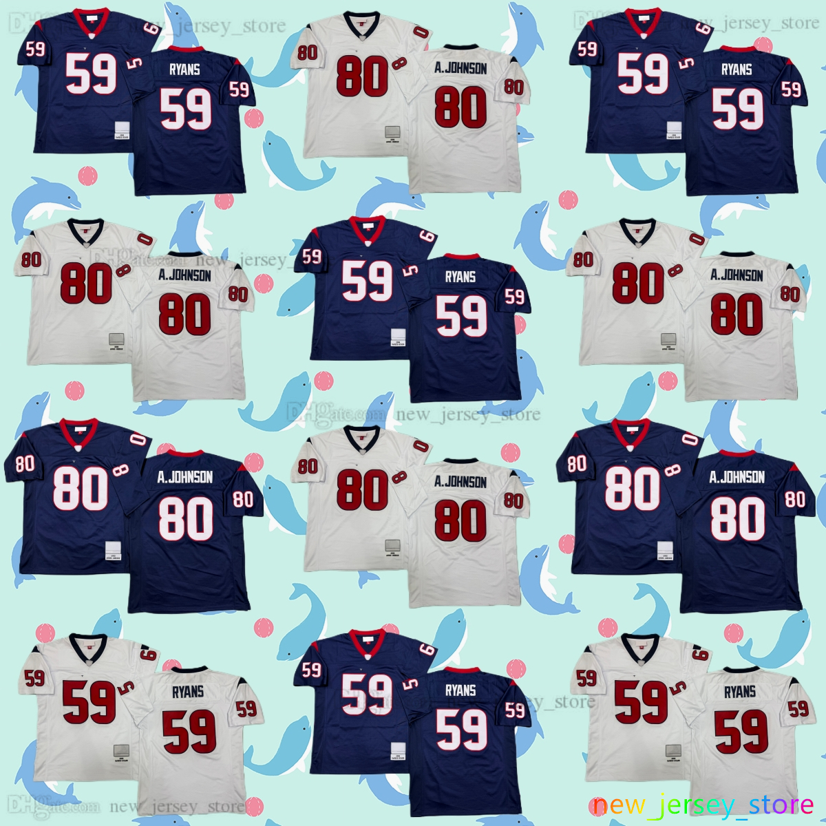 Custom S-6XL Throwback 2002 Football 80 Andre Johnson Jersey Classic Retro Stitched 59 DeMeco Ryans 90 Mario Williams 8 Matt Schaub 56 Brian Cushing 23 Arian Foster