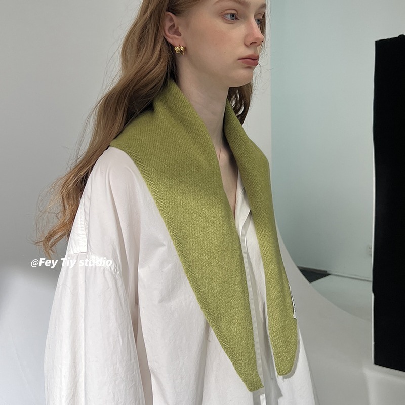 fashion Korean Triangle scarf shawl Womens Neck Wrap Wool Blended Female Thickened Warm Shoulder Shawl Winter Gift 251014