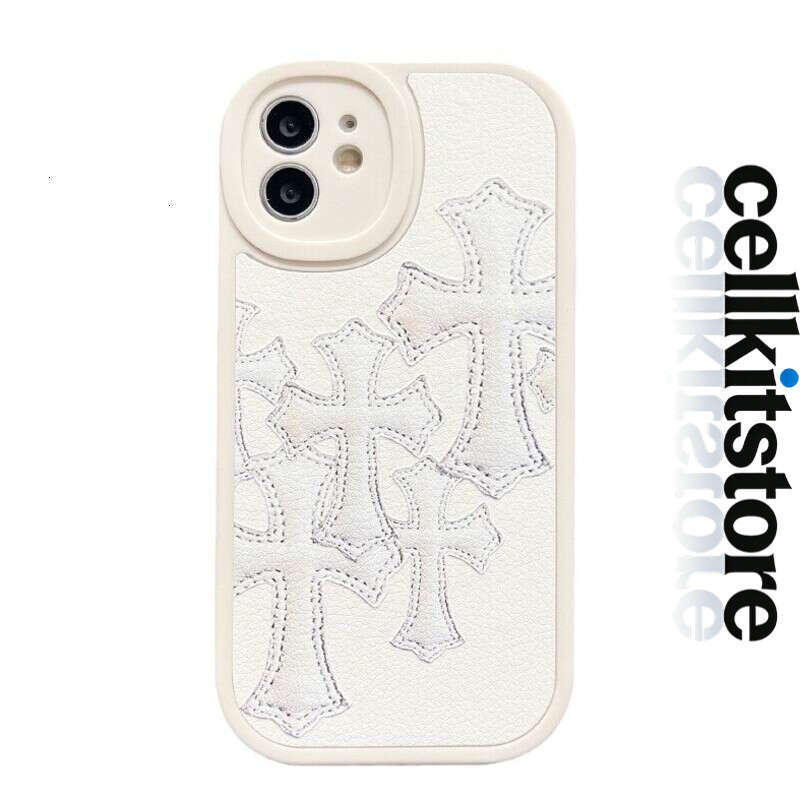 Trendy Cross Pattern iPhone Case, Leather Texture Protective Cover with Colorful Patchwork & Stitching Design, Compatible with iPhone 17 Pro Max/15/12