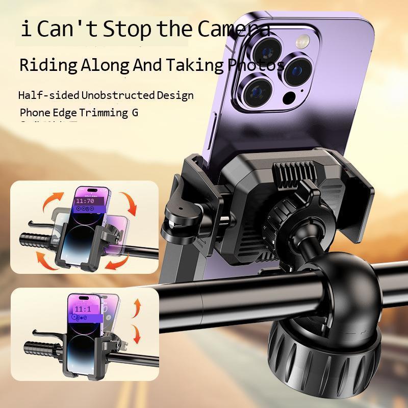 New Electric Vehicle Phone Holder Shock Absorption Motorcycle Bicycle Navigation Phone Mount Not Blocking Camera220620
