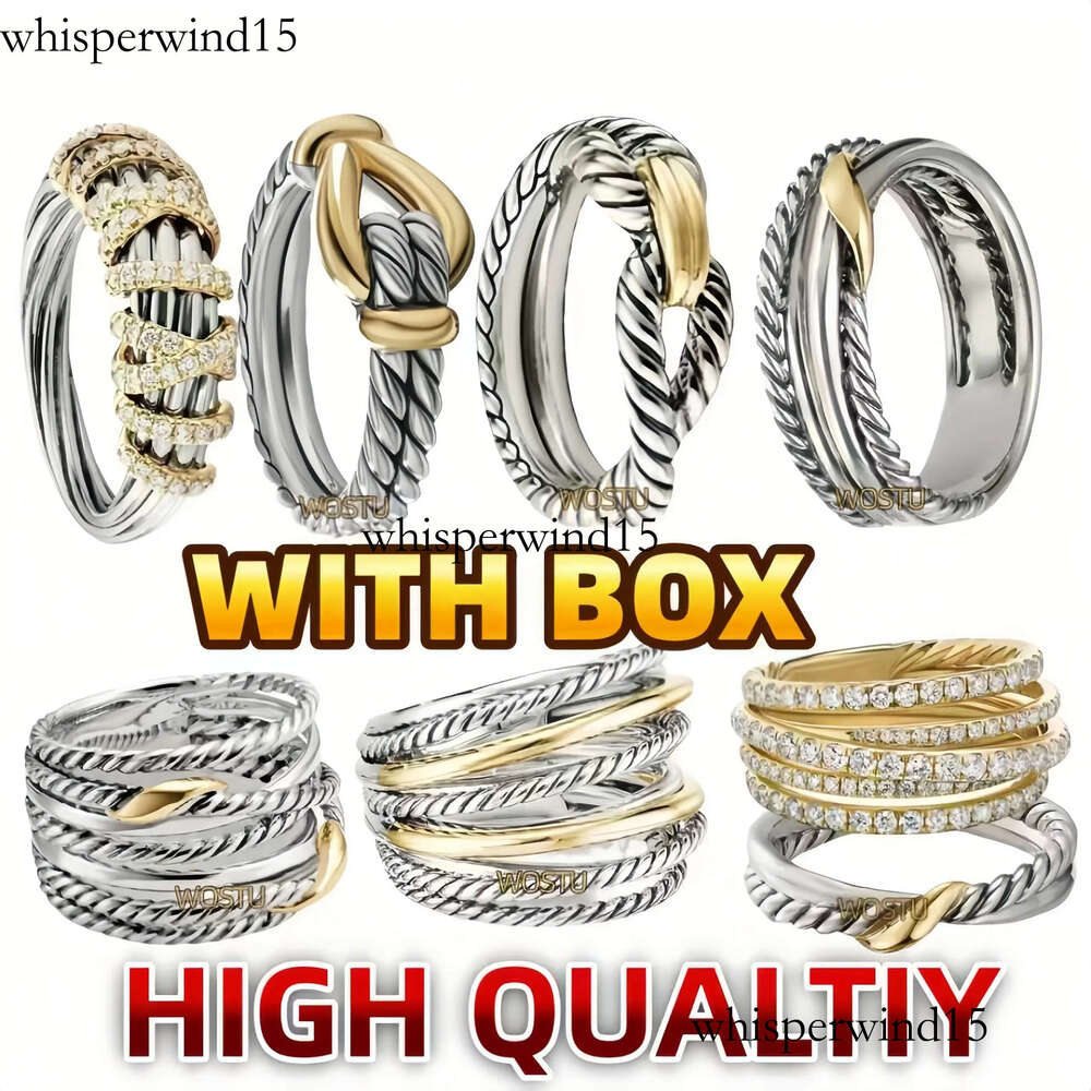Davidlys Rings Designer For Women Wedding rings man engagement Station Cable Collection Vintage Ethnic Loop Hoop ring Punk luxury Jewelry gifts Band gold Ring 0f4