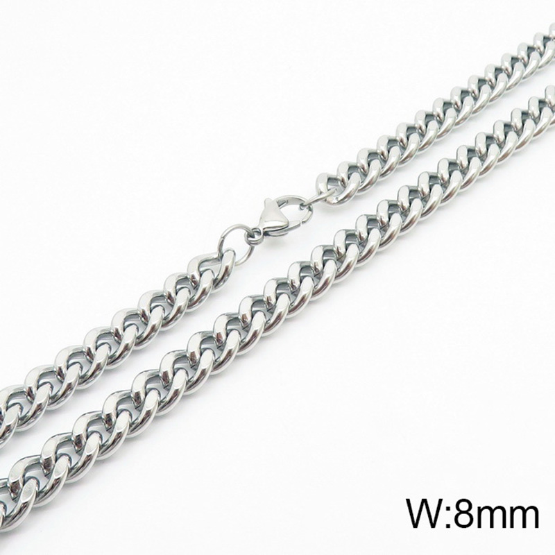 Stainless Steel Cuban Chain Necklace for Men Women Grinding Chain Sports Jewelry Accessories Wholesale