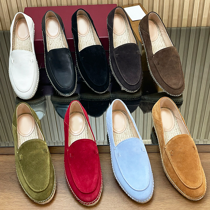Women Loafers Designer Espadrille Mule Straw Woven Sneaker Suede Leather Canvas Shoes Espadrilles Dress Shoes Fashion Slipper Slide 1034