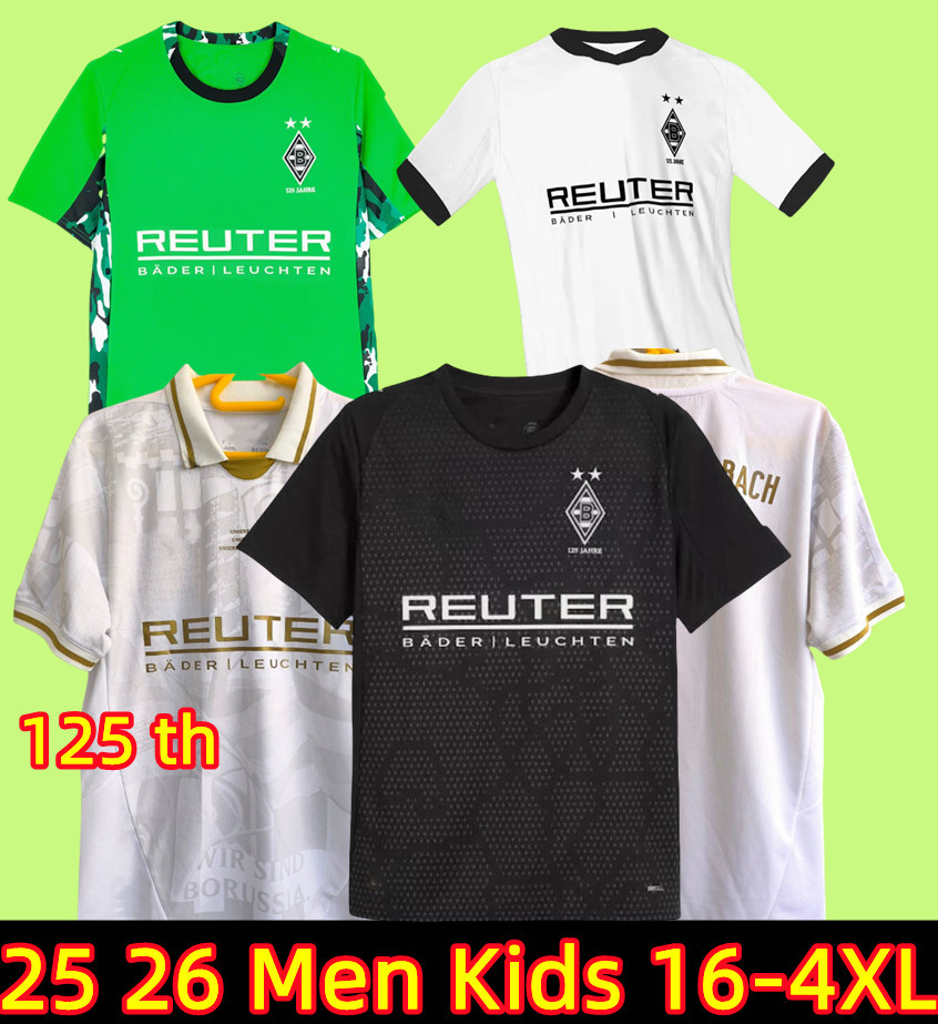 25 26Borussia Monchengladbach soccer Jerseys 125th Anniversary 2024 2025 home Gladbach ELVEDI PLEA ZAKARIA NEUHAUS GINTER THURAM MEN KIDS KIT foootball SHIRTS