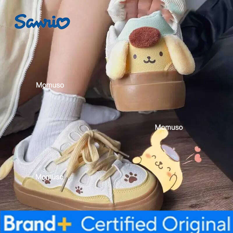 Sanrio Anime Purin Dog Donna Sneakers Antiscivolo Cartoon Pompon Purins Student Versatile Skate Girl Kawaii Scarpe Con Suola Spessa H260115-image