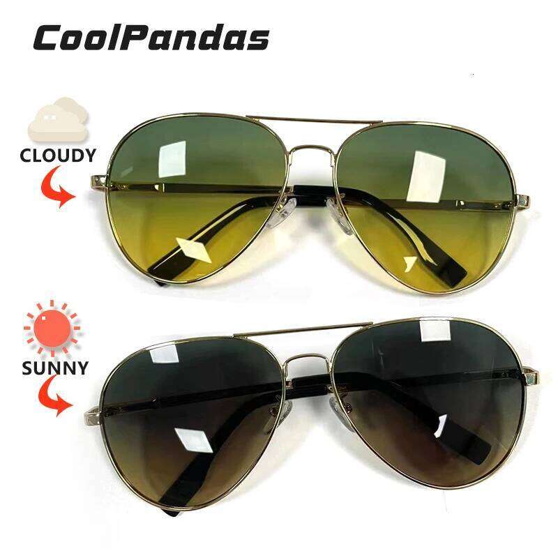 Photochromic Sunglasses Men Polarized Aviation Day Night Vision Glasses For Driving Women Anti-UV Goggle oculos de sol masculino 26Y0115