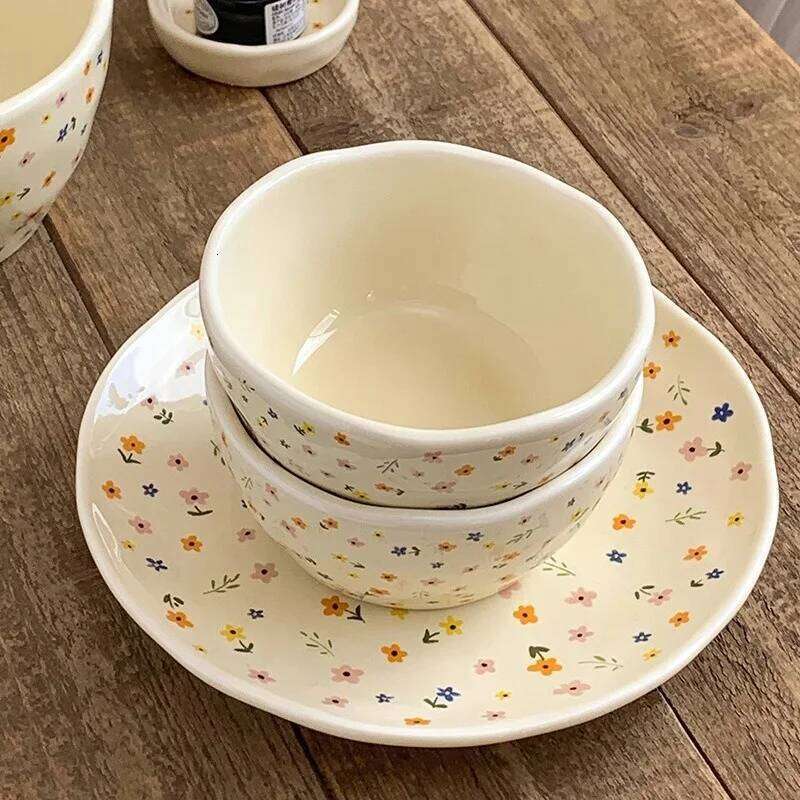 Porcelain Dinner Plate Soup Creative Hammered Pattern Creamy Flat Individual Cereal Bowl Western Style Tableware Home Kitchen Dining Must-Have Dish