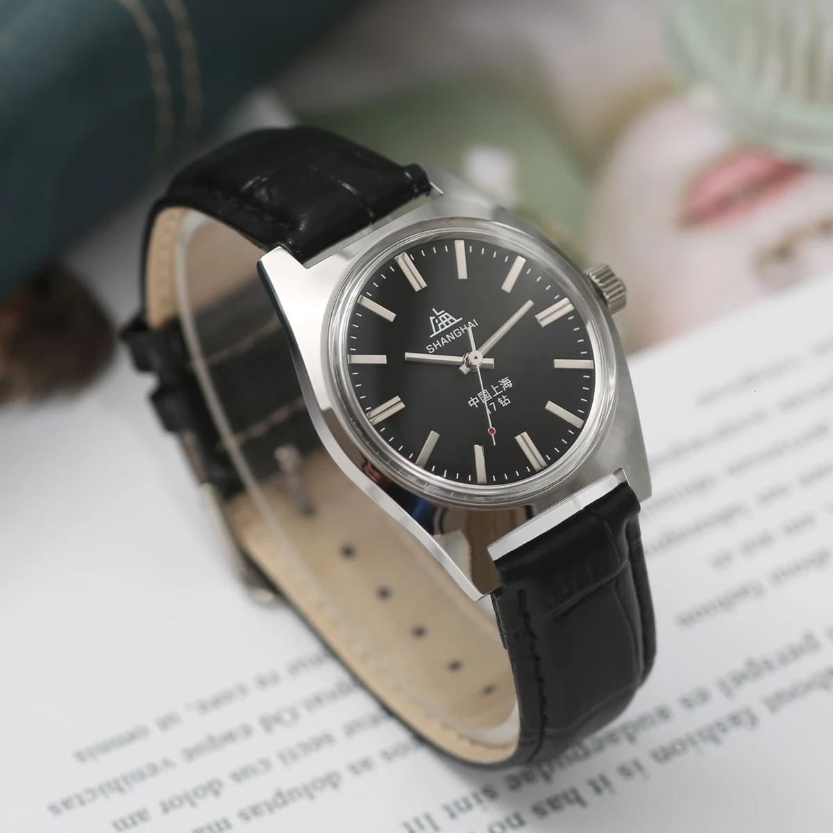 Shanghai 7120 Hand-Wind Mechanical Watch Men 36mm Retro Business Timepiece Classic Simple Look 260114