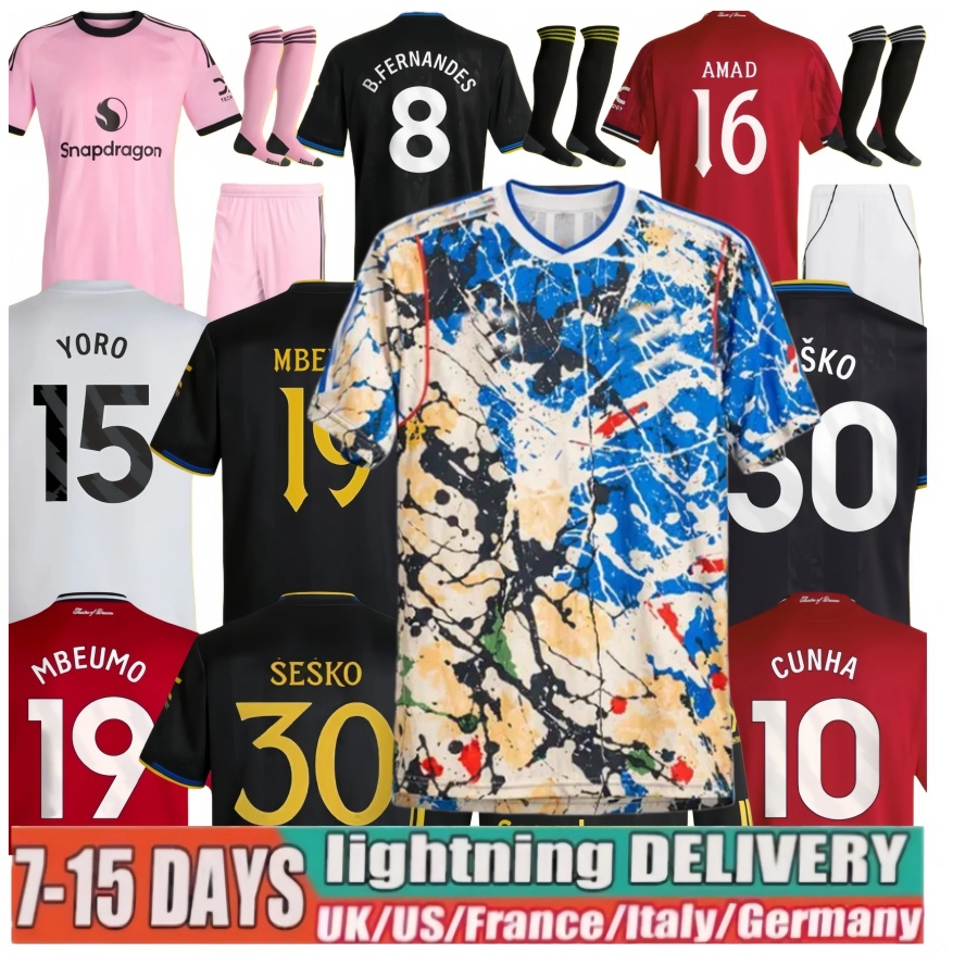 ManUnited 25 26 manchesteeer unitedsoccer jerseys Manchest er United RASHFORD MAINOO 2026 football shirt B. FERNANDES men player MUTDES Stone Roses