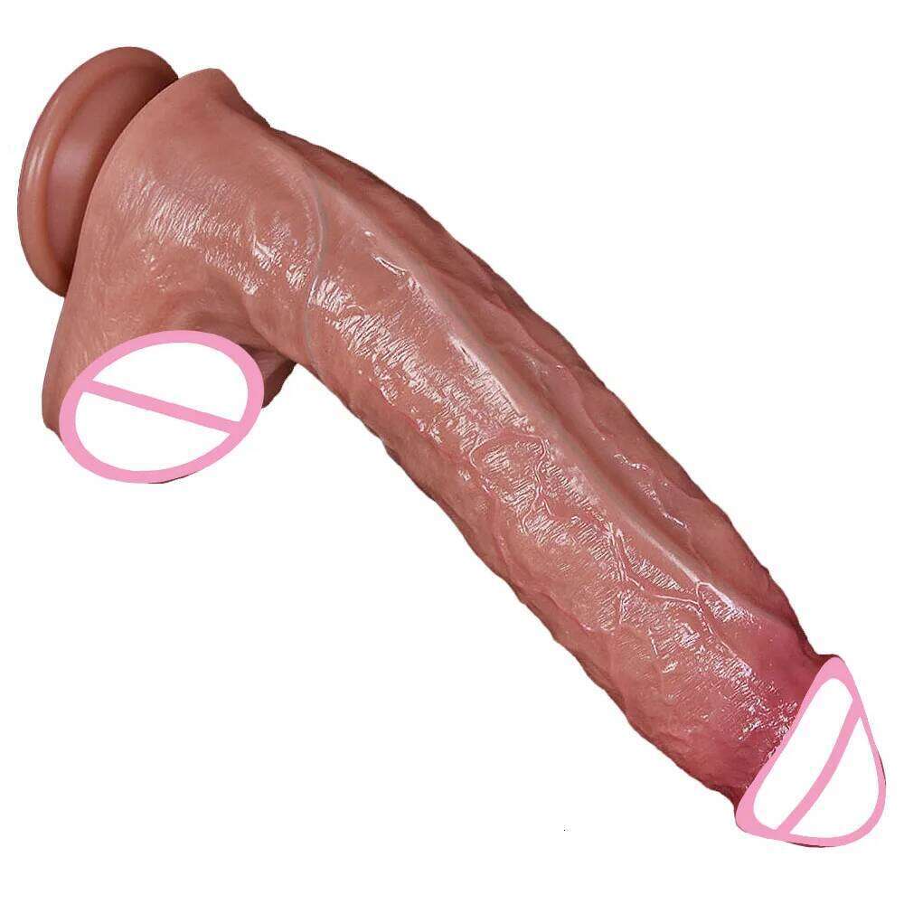 Realistic Skin Soft Thick Dildo Double Silicone Big Penis Woman Man Anal Sex Toy Suction Cup Dick Masturbators Cock Adult Games 26L0115
