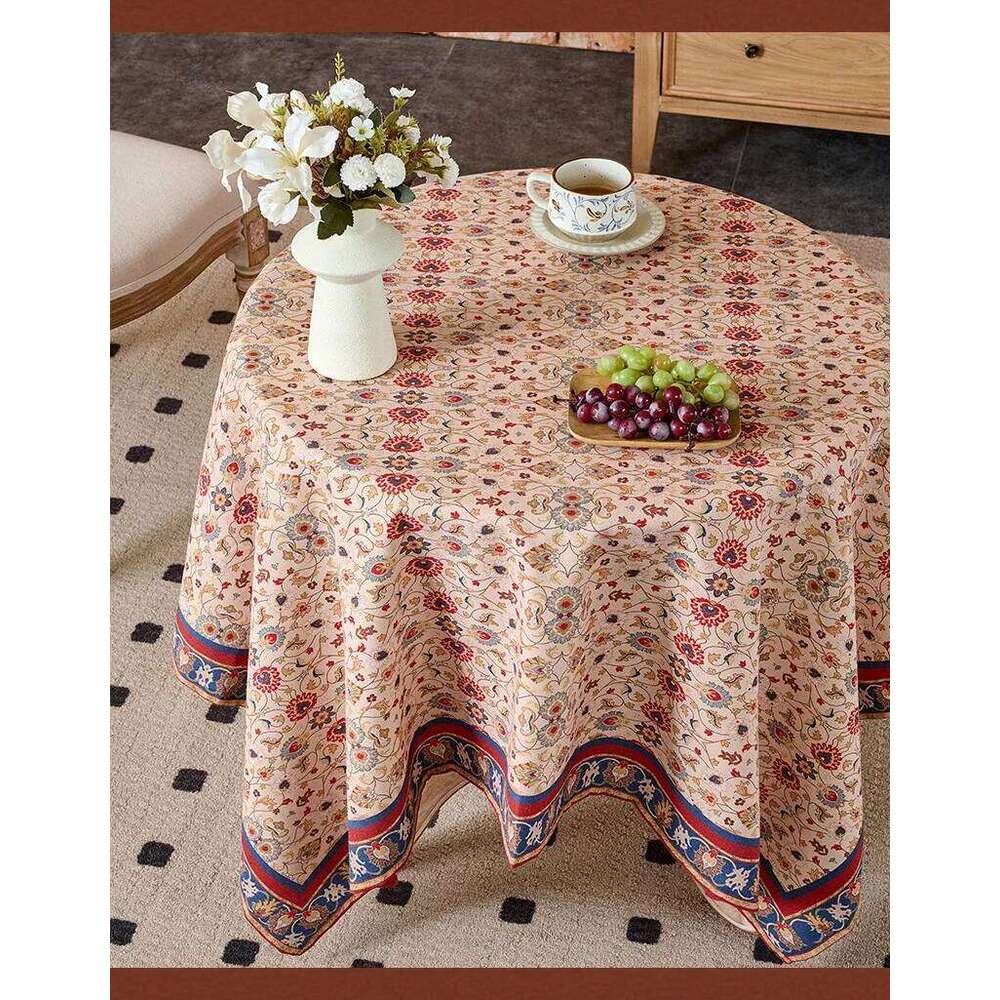 Daily Household Waterproof Oilproof Middle Eastern Style Rectangle & Square Coffee/Dining Table Cloth for Ambiance