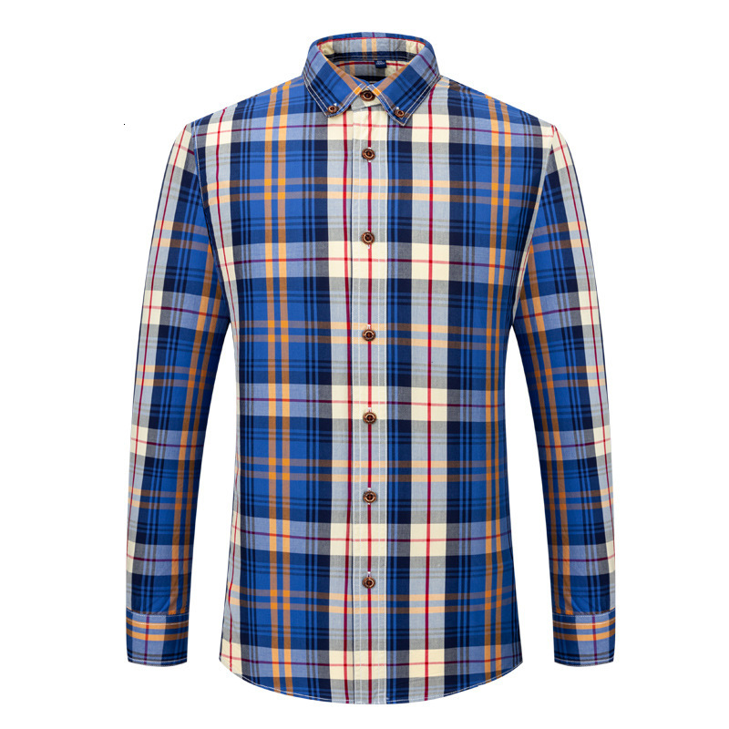 New Clothing Designed By Luxury Brand Designers For Men's Pure Cotton Checkered Long Sleeved Shirt Spring All Cotton Casual Shirt Korean Version 