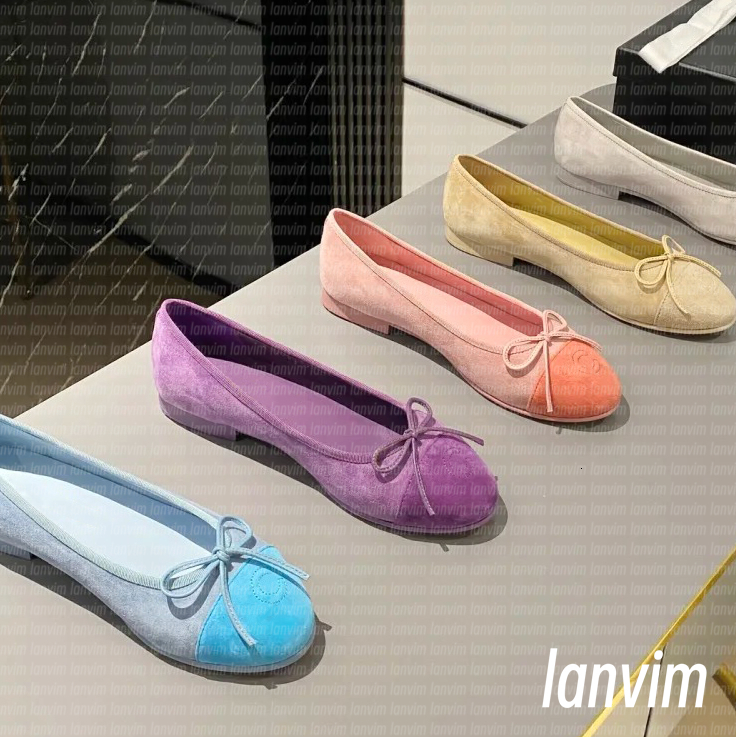 Ballet Flat Dance Dress Shoe Women Designer casual Round Toe Sexy Ballerina Sip On quilted Genuine Leather Calfskin Loafer Paris Luxury Sole Shoes Size 34-43