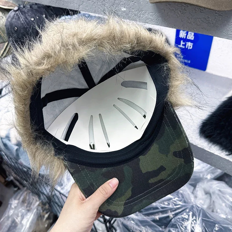 2025 Winter Fur Fleece Ear Cover bomber hat Y2K Leopard Print Baseball Cap Womens Thick Cotton Inner-Lined Lei Feng Hat 260113