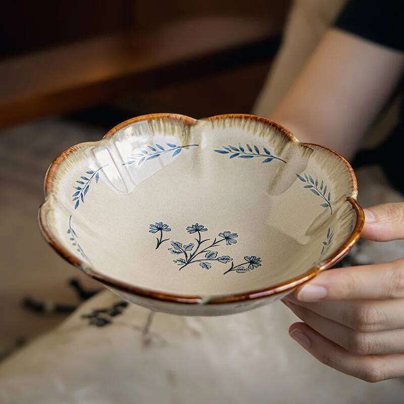 Flower Shaped New Good looking Fruit Dessert Ceramic Side Dishes Plate Tableware Household Party