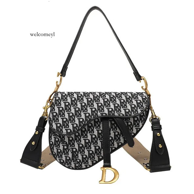 Canvas Women's Hundred Handbag Crossbody Saddle Bag Comfortable Shoulder Strap Women Large Capacity Letter Underarm Bags ae6